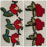 Load image into Gallery viewer, 3D Rose  Flower Embroidery Sew/Iron/Glue Patch 3pce Set. Dress Applique Craft Rose Flower
