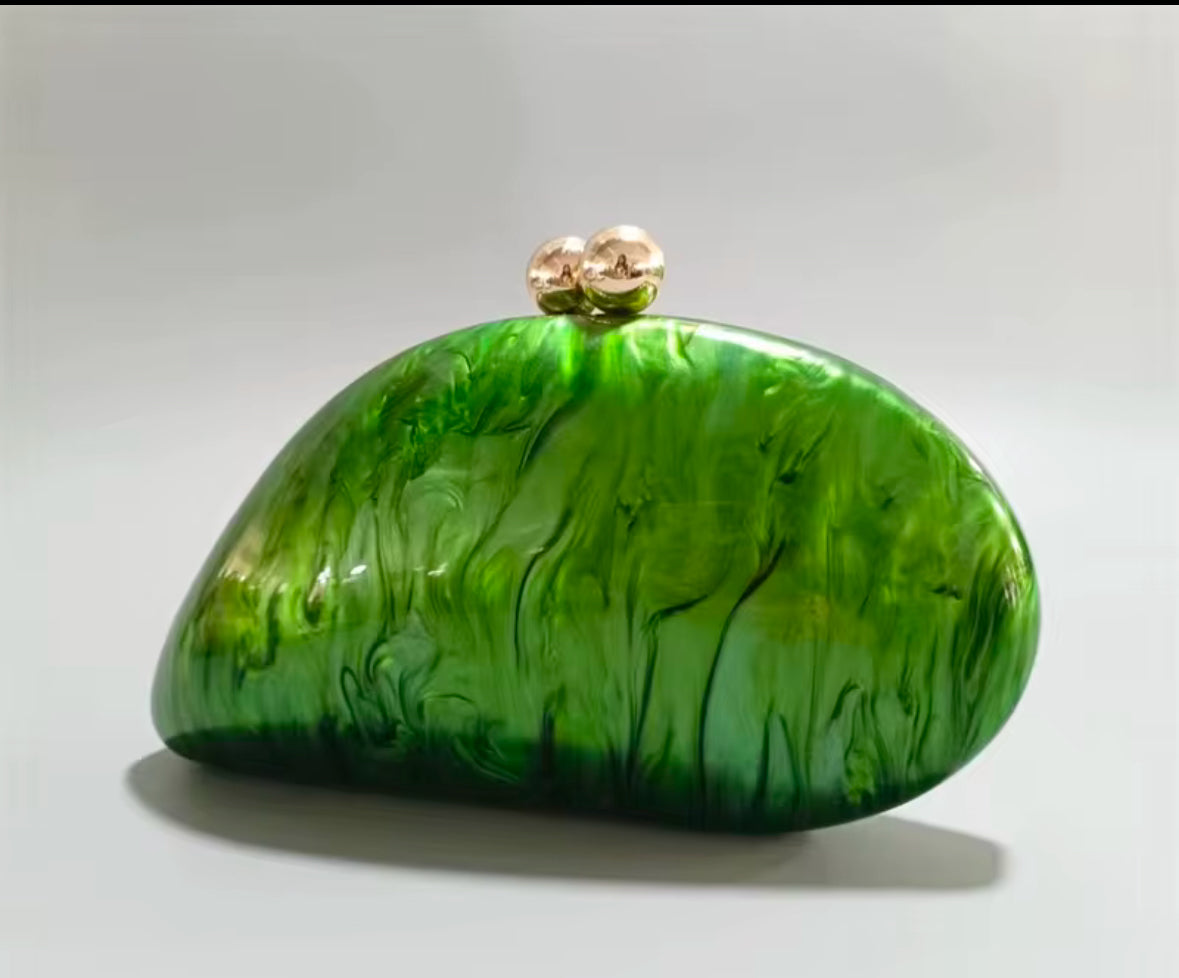 Green Acrylic Box Evening Bag