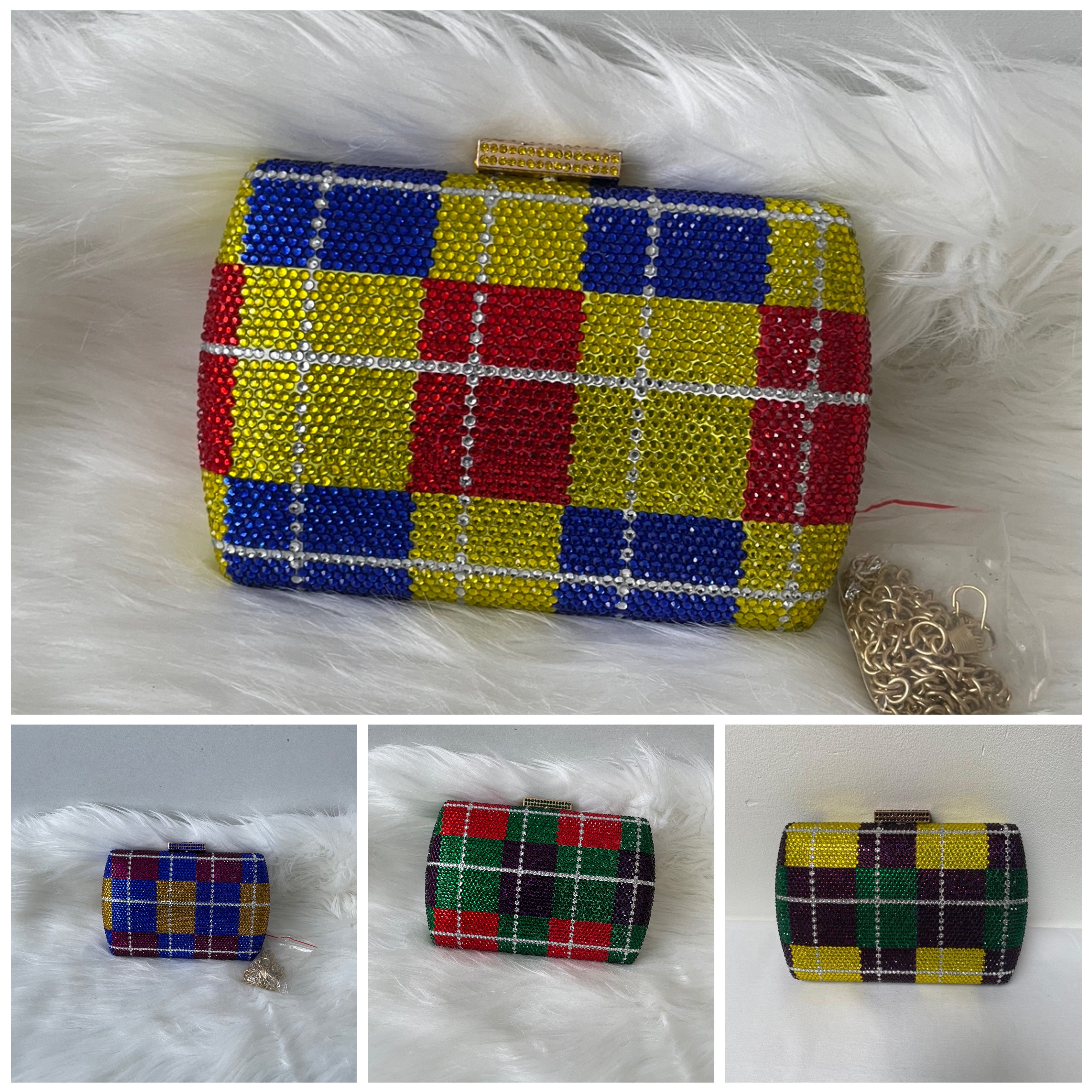 A Uniquie Multil Colour Crystal Evening Bag.