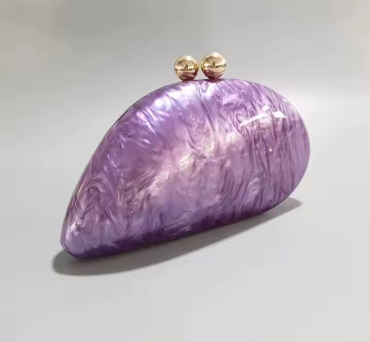 Lilac Acrylic Box Clutch Evening Bag