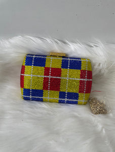 A Uniquie Multil Colour Crystal Evening Bag.
