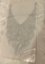 Load image into Gallery viewer, Iron On Stone Embellishment.  Neckline Stone Patches Available In Gold And Silver
