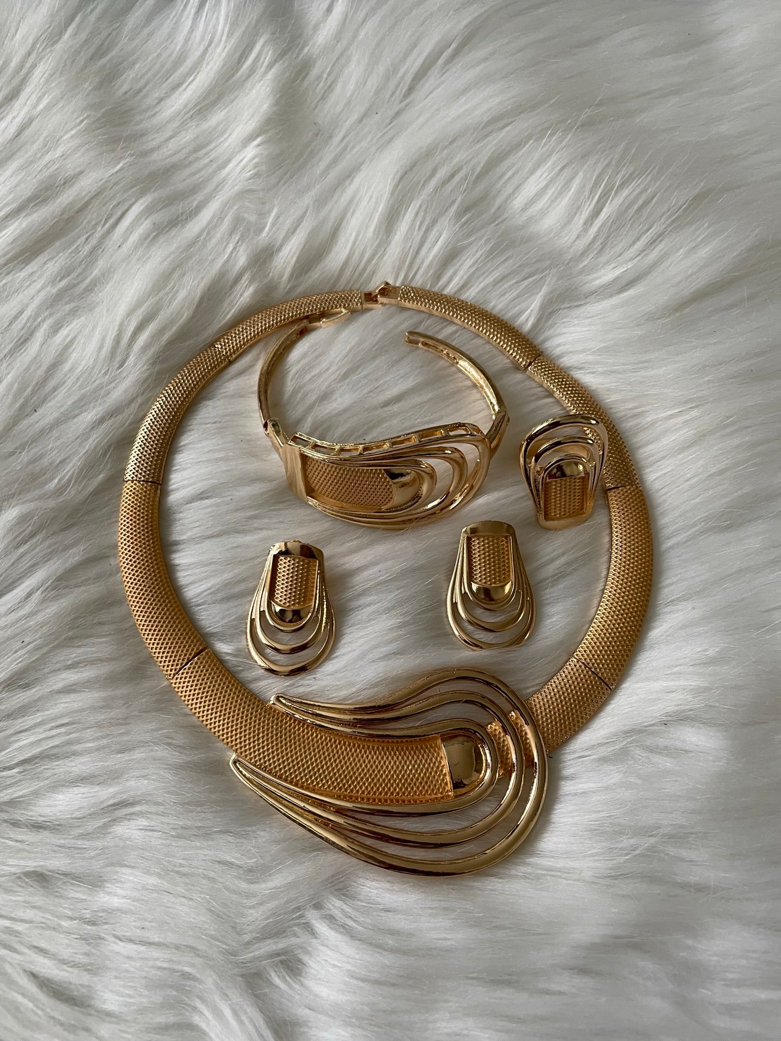 18k Gold Plated Necklace Set 4pcs