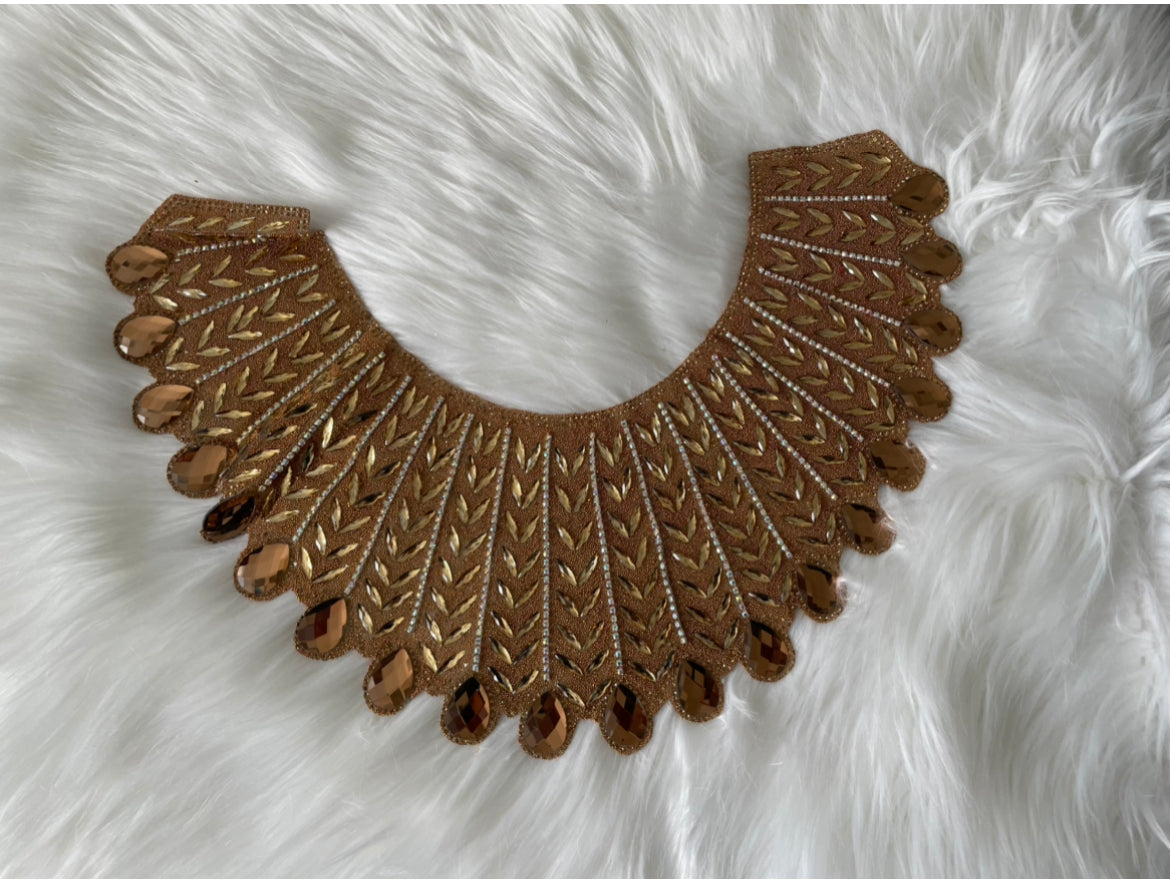 Neckline Applique Trim.  Embellished Sew Or Iron On Trim