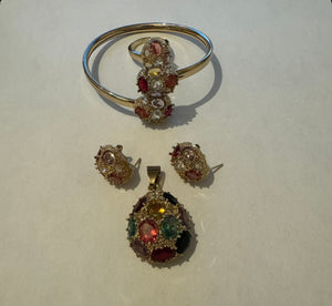 18k Gold Plated Multil Coloured Bangle Set