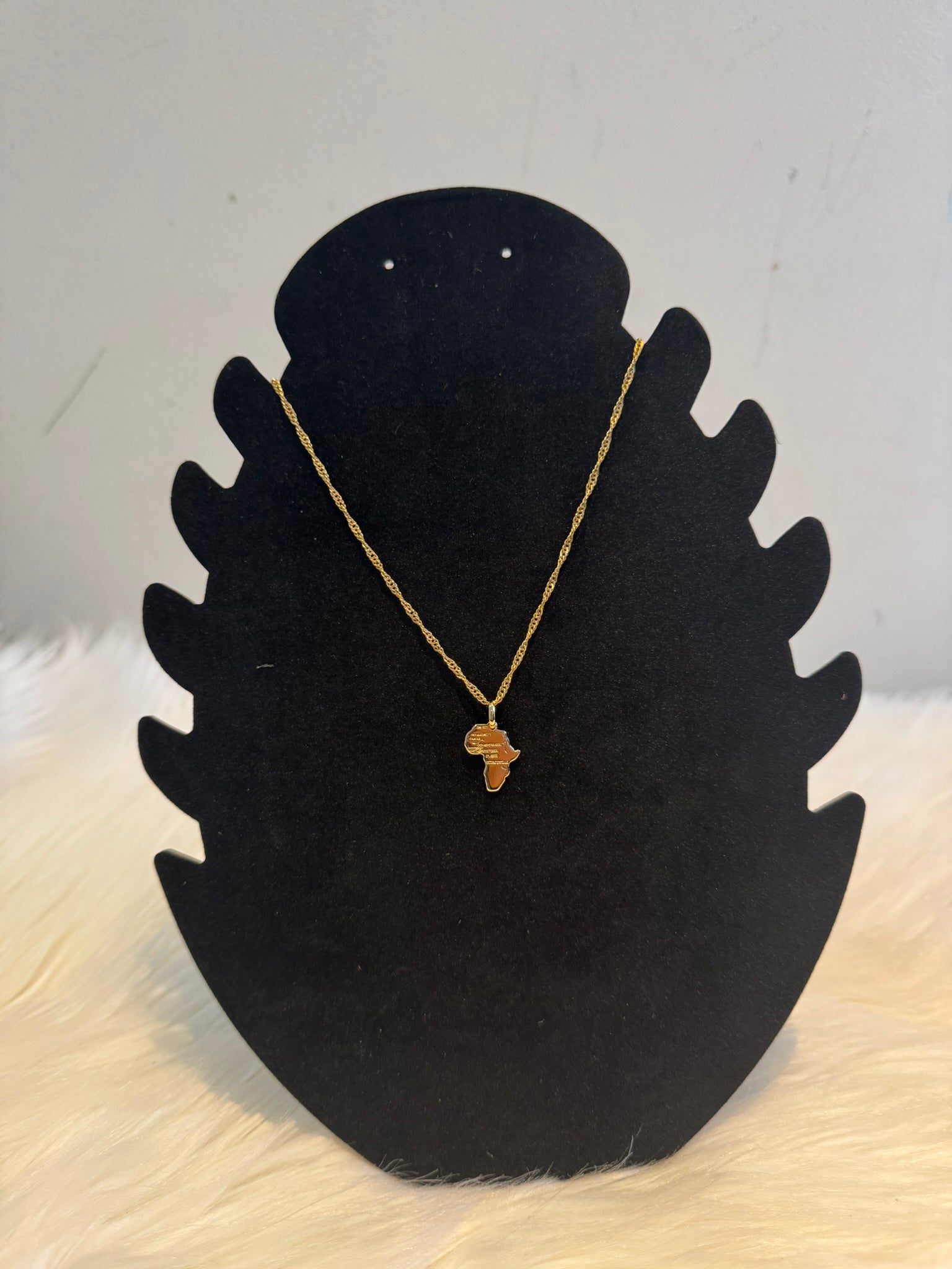 18k Gold Plated Chain And Pendant African Pendant