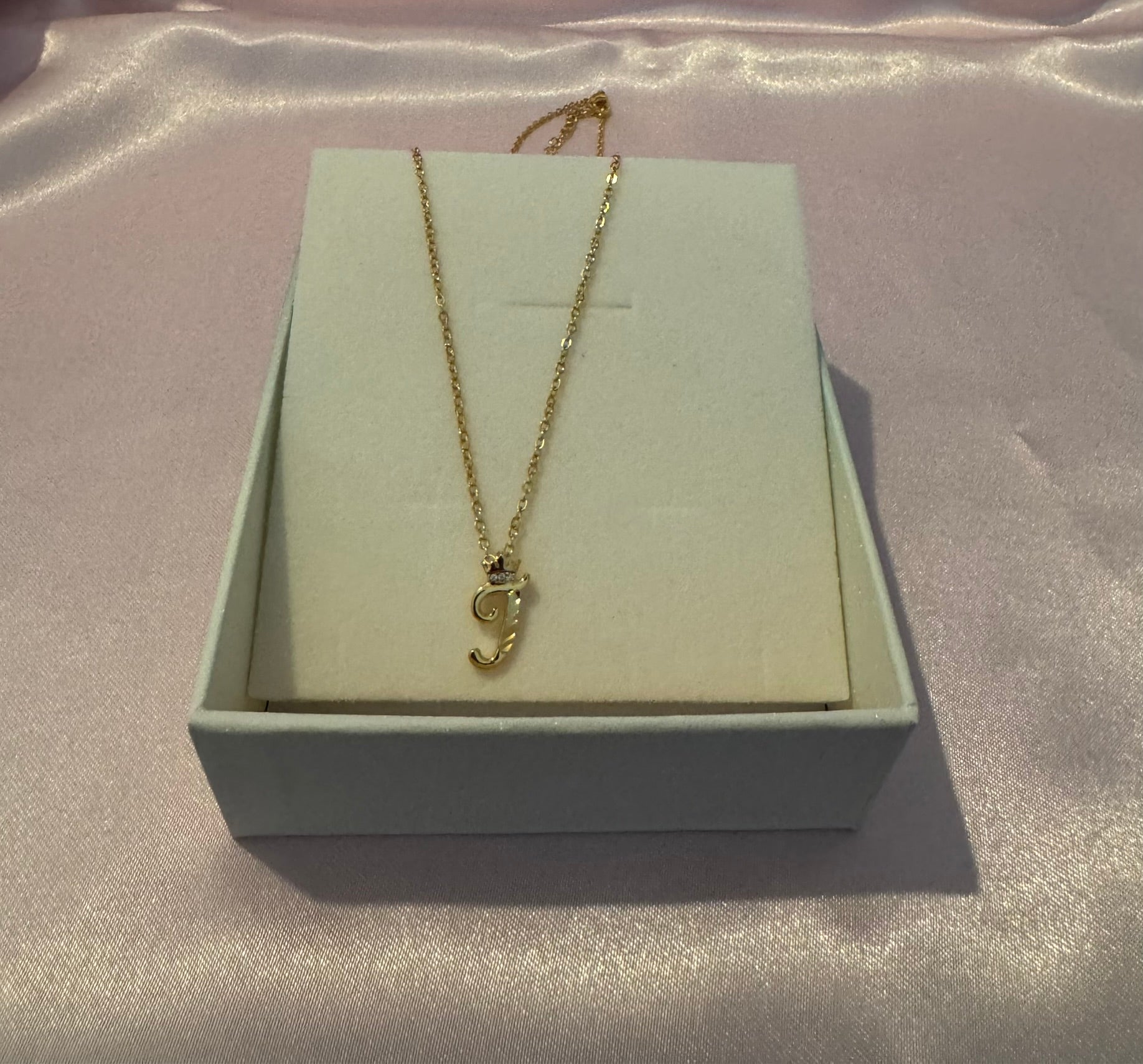 Dainty Necklace 18K Gold Plated Chain And J Pendant