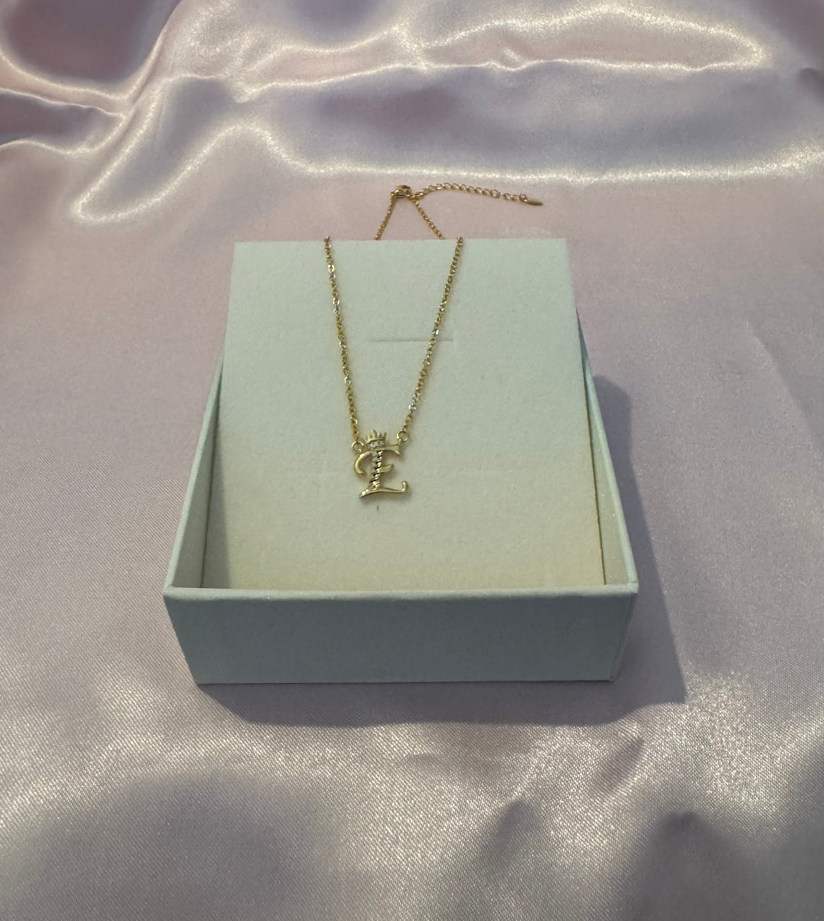 18k Gold Plated  Chain And  Initial E Pendant