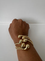 Load image into Gallery viewer, 18k  Dubai Gold  Plated Teardrop Bangle Set
