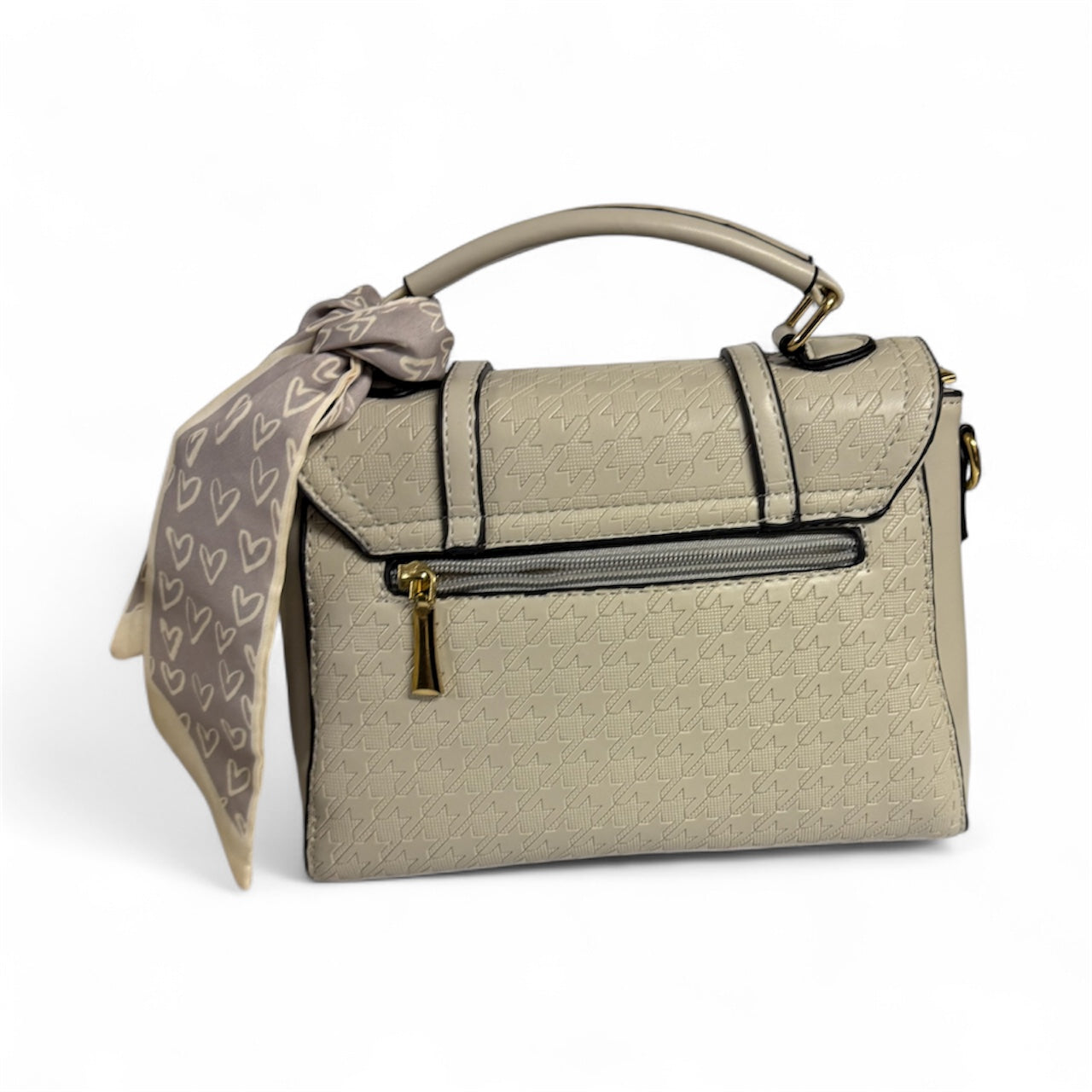 BEIGE GOLD LEATHER HANDBAG/CROSSBAG