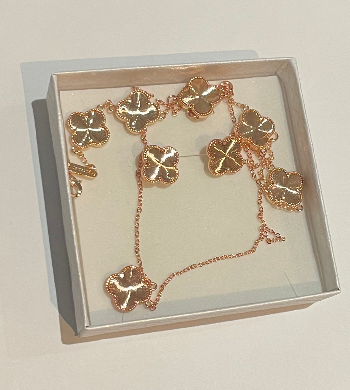 18k Gold Plated Clover Necklace Set