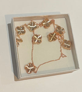 18k Gold Plated Clover Necklace Set