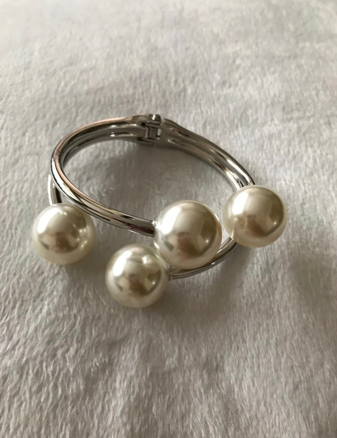 Ladies Sterling Silver Plated Cuff Bangle