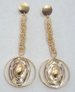 Load image into Gallery viewer, 18k Gold Plated Dangling Multiple Layer Circle Earring
