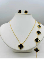 Load image into Gallery viewer, 18k Gold Plated  Four LeafNecklace Set
