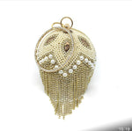 Load image into Gallery viewer, Women&#39;s Sparkling Pearl Studed Ball Shape Clutch Bag.

