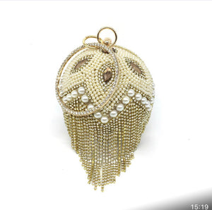 Cage Clutch Evening Bag, Rhinestone Cage Clutch, Cage Bag Pearl