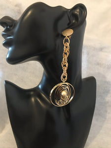 18k Gold Plated Dangling Multiple Layer Circle Earring