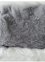 Load image into Gallery viewer, Grey Embroidery Lace Trim Sold Per Yard
