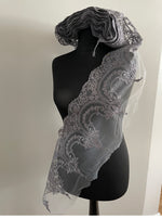 Load image into Gallery viewer, Grey Embroidery Lace Trim Sold Per Yard
