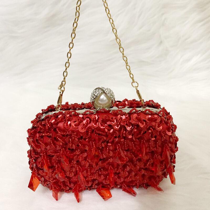 Ladies Beaded / Sequins Clutch Bag Available In Different Colours